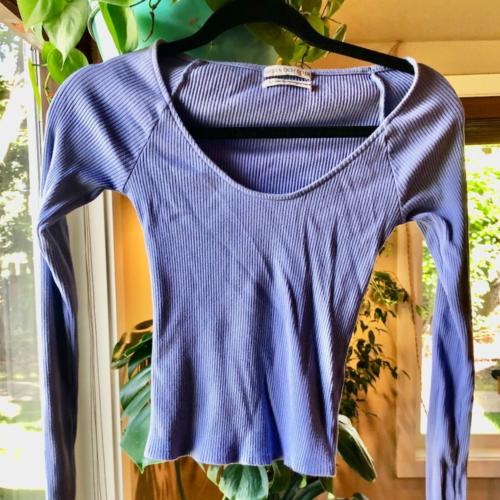 Urban Outfitters Purple Ribbed Long Sleeve